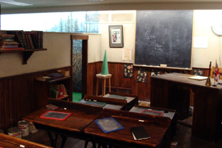 The one-room schoolhouse in the Children's Legacy Centre, Wetaskiwin and District Heritage Museum