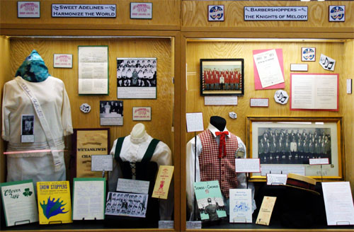 A view of the main floor which holds temporary exhibits and the Women of Aspenland permanent exhibit, in the Wetaskiwin and District Heritage Museum in downtown Wetaskiwin.