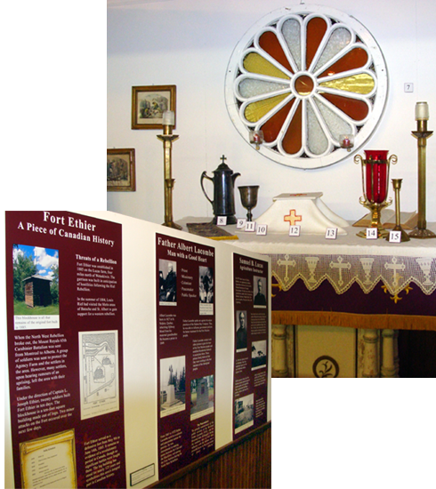 The church exhibit, located on the second floor of the Wetaskiwin Heritage Museum.